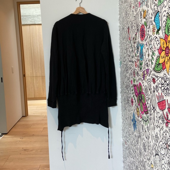 Black Sweatshirt Cardigan - Picture 2 of 4
